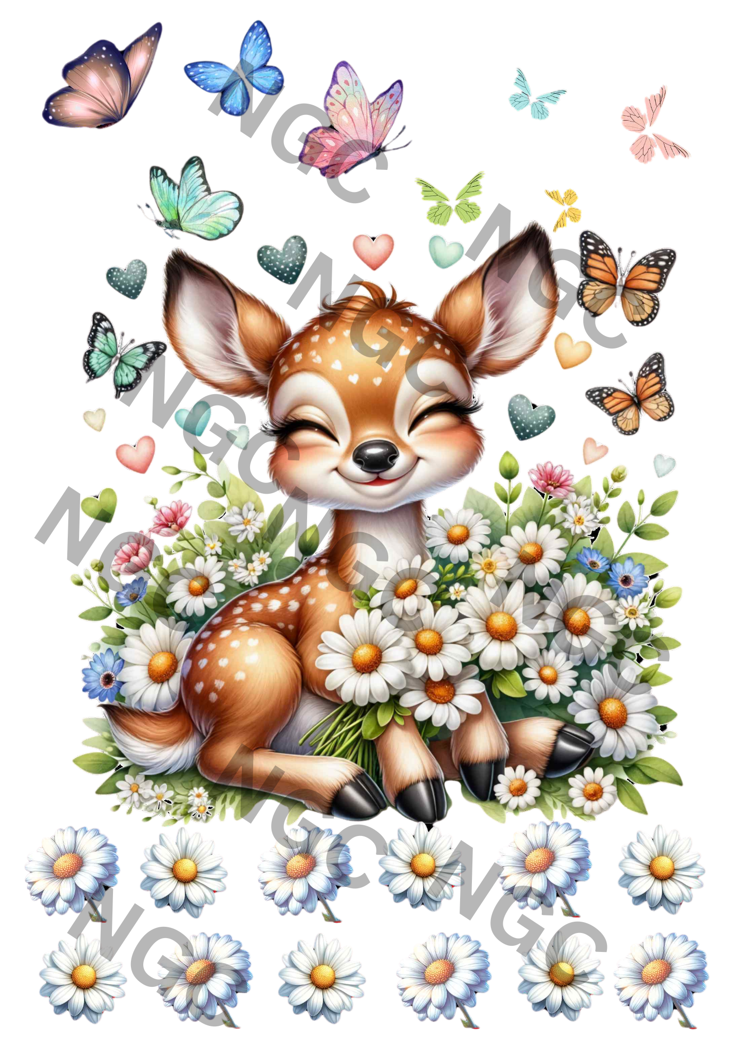 A5 Notebook baby deer & daisys