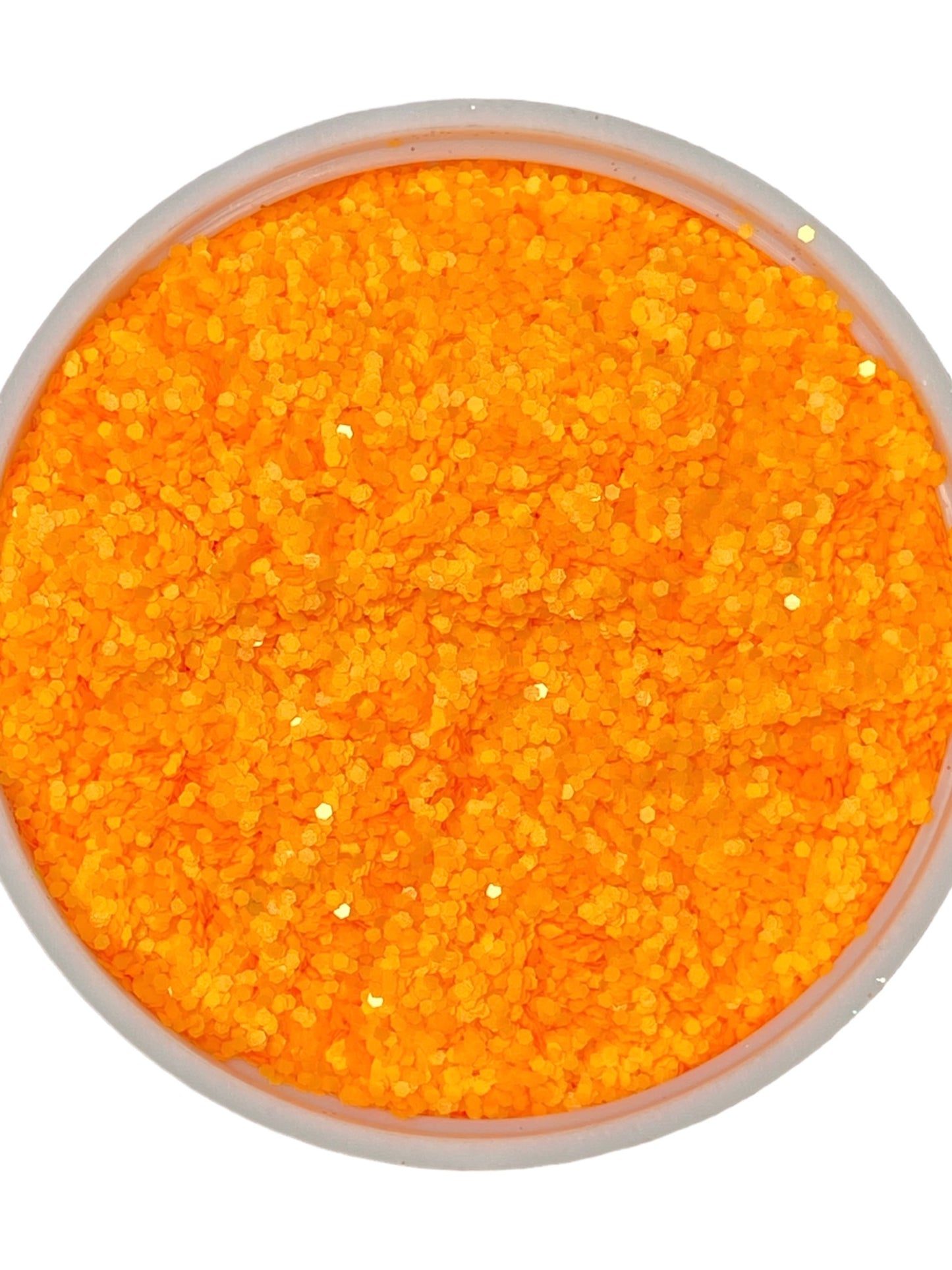 Tangerine neon orange 1mm hex cut glitter