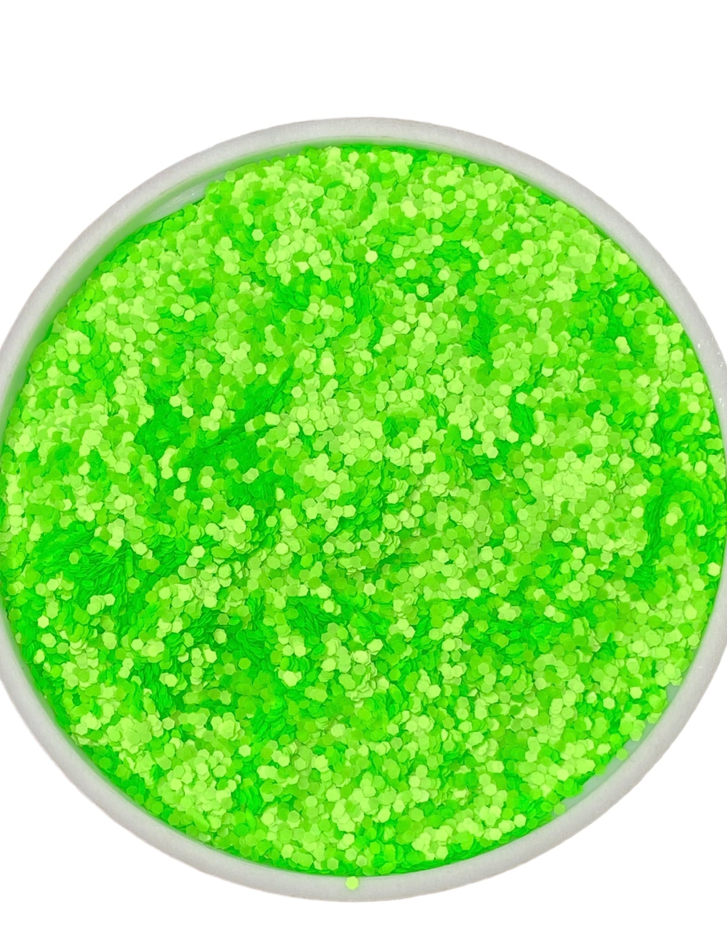 Lime green neon 1mm hex cut glitter