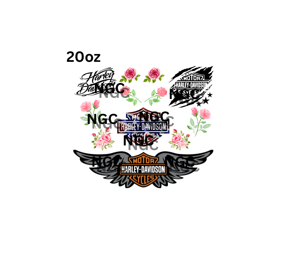 20oz harley with roses