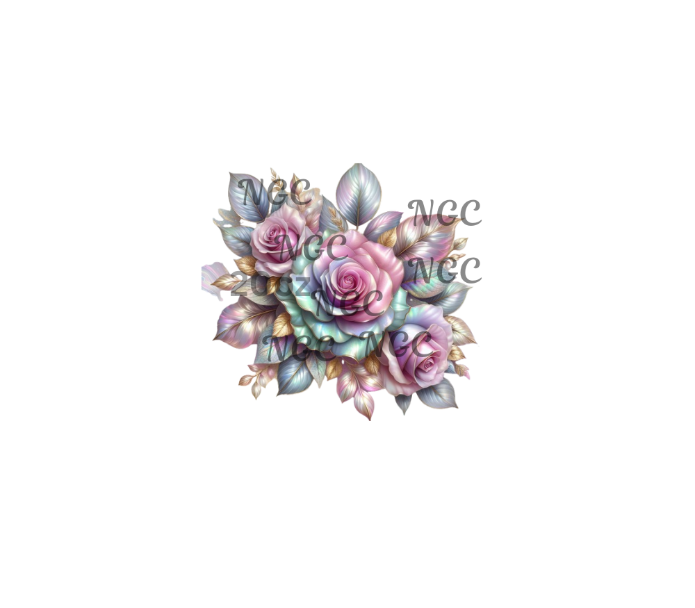 decal pearlescent roses