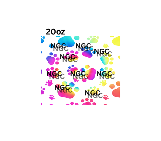 20oz tie dye paw prints