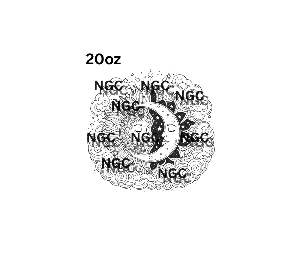 20oz sun & moon tooled leather