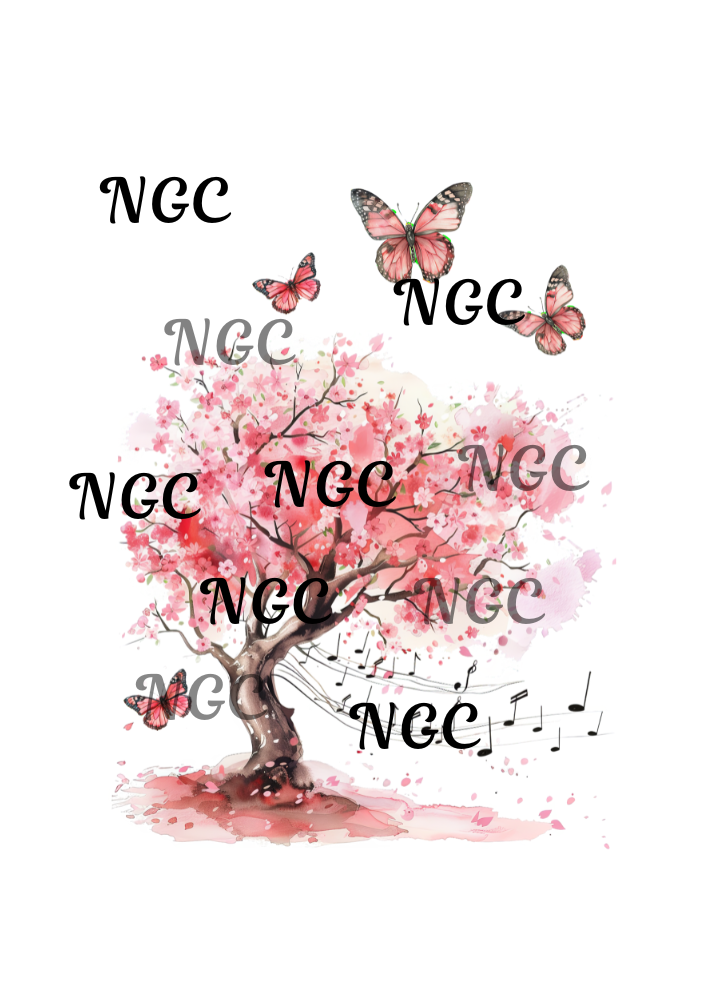 A5 Notebook cherry tree with butterflies