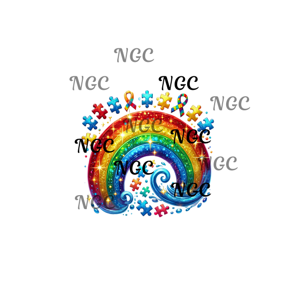 single decal autism rainbow
