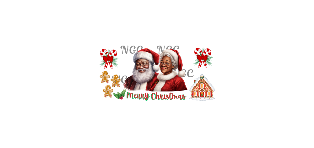 16oz melanin santa&Mrs. with gingerbread