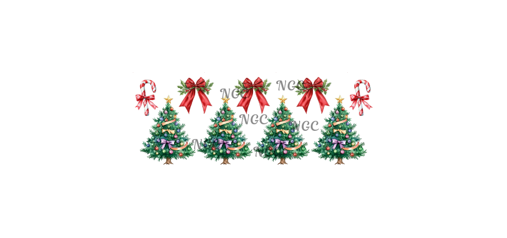 16oz christmas trees with bows