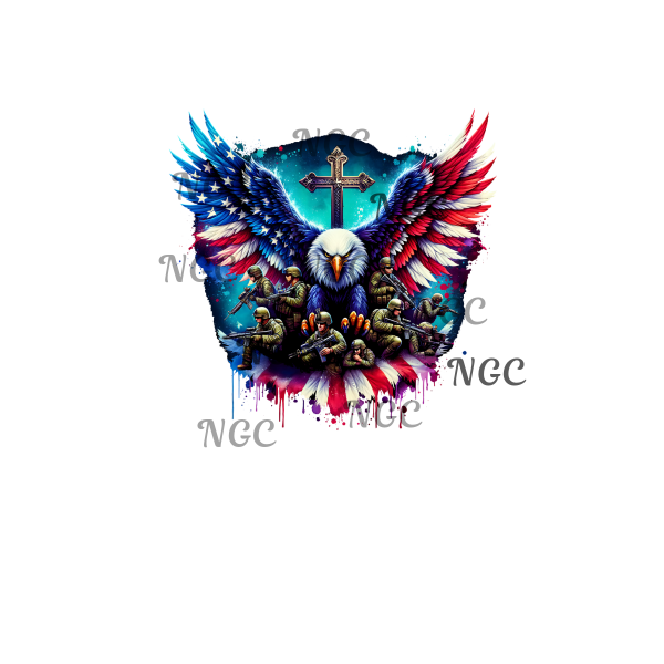 single decal eagle with cross