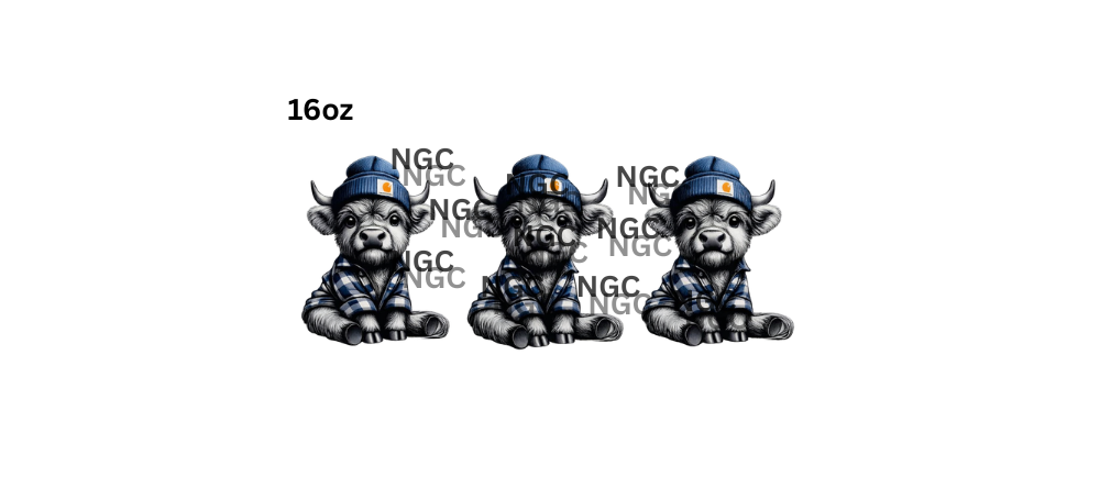 16oz cows with beanie hats