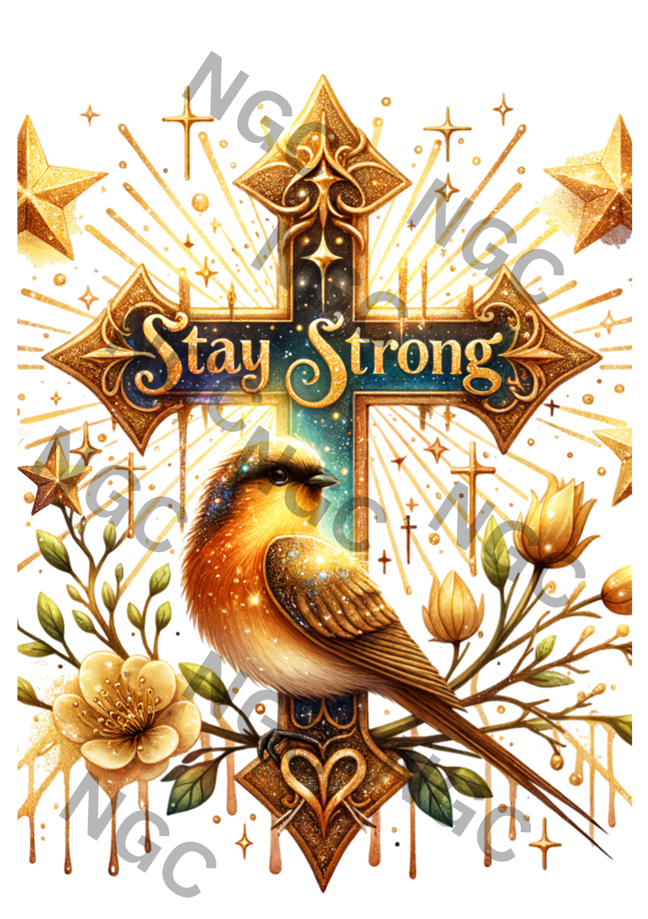 A5 Notebook stay strong gold cross