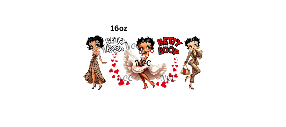 16oz betty boop with hearts