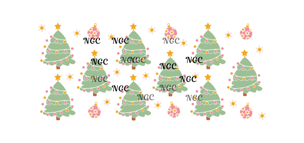 16 oz wrap christmas trees with stars