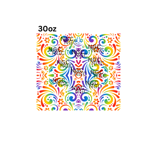 30oz rainbow tooled