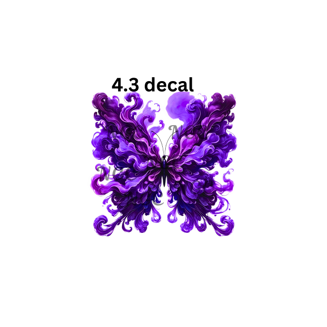 decal purple smokey butterfly