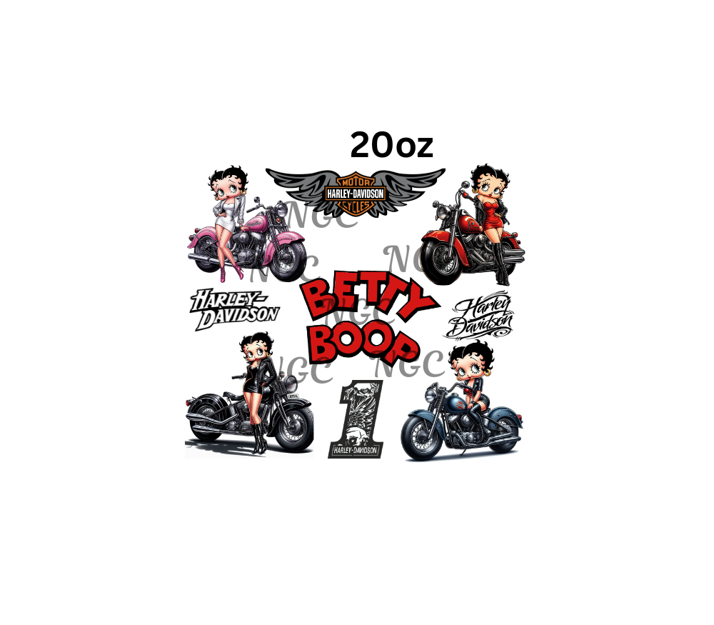 20oz betty boop on motorcycles