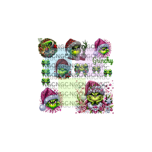 10x10 rhinestone grinch