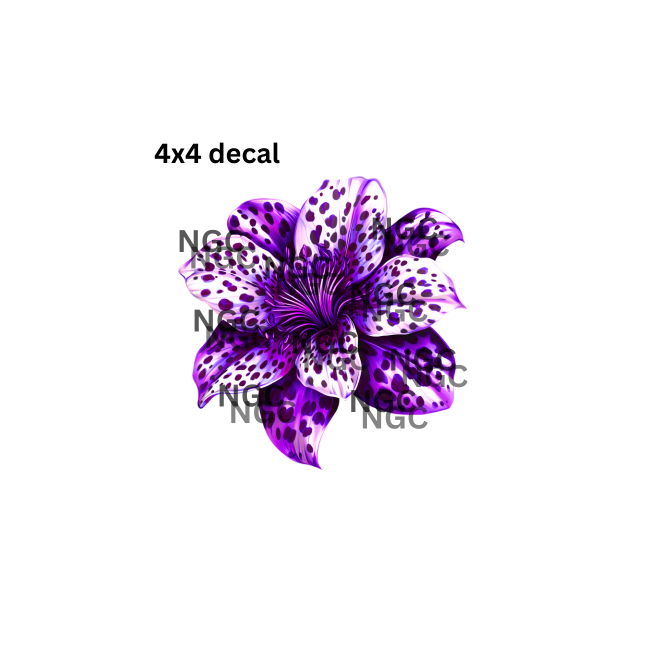 decal purple leopard spot hibiscus