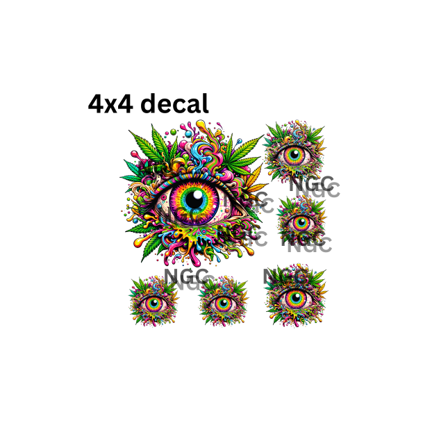 decal pyschedelic eye 420