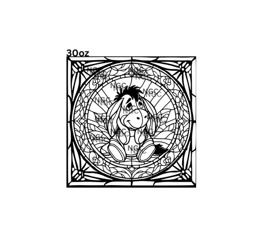 30oz eeyore stained glass outline