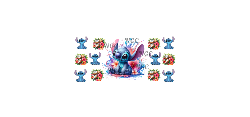 16oz stitch with flowers