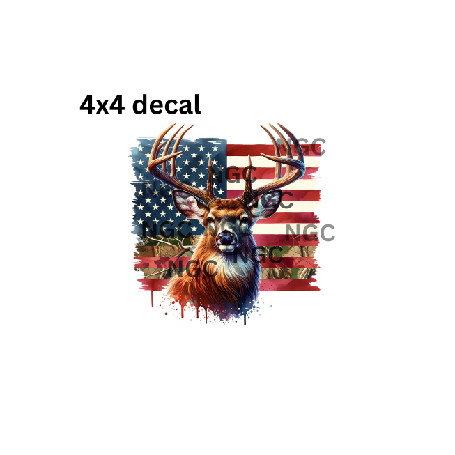 decal buck with flag