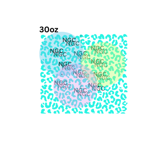 30oz turquoise lepoard spots