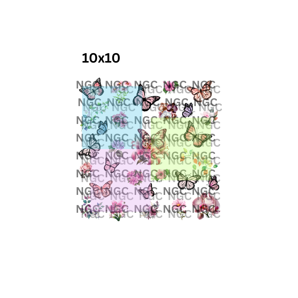 10x10 florals butterfly