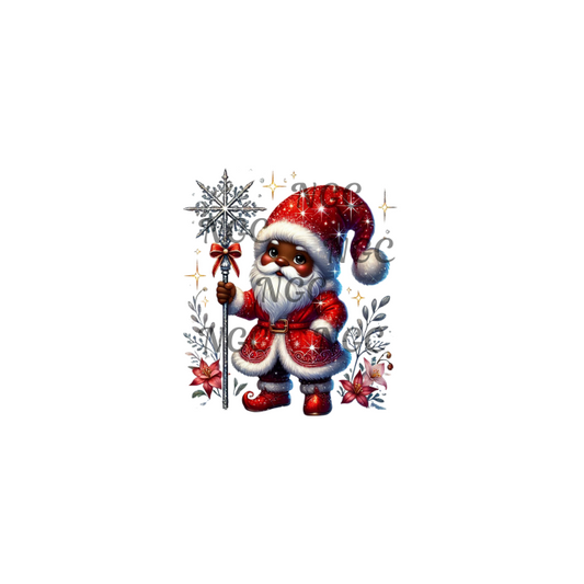 decal snowglobe melanin santa christmas