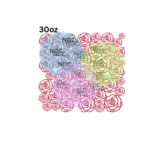 30oz red roses outline