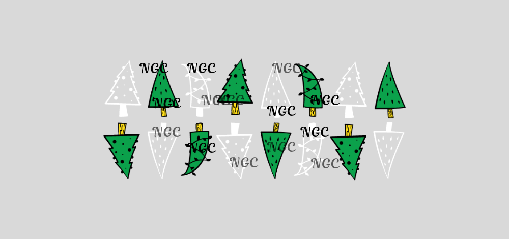 16 oz wrap cartoon christmas trees