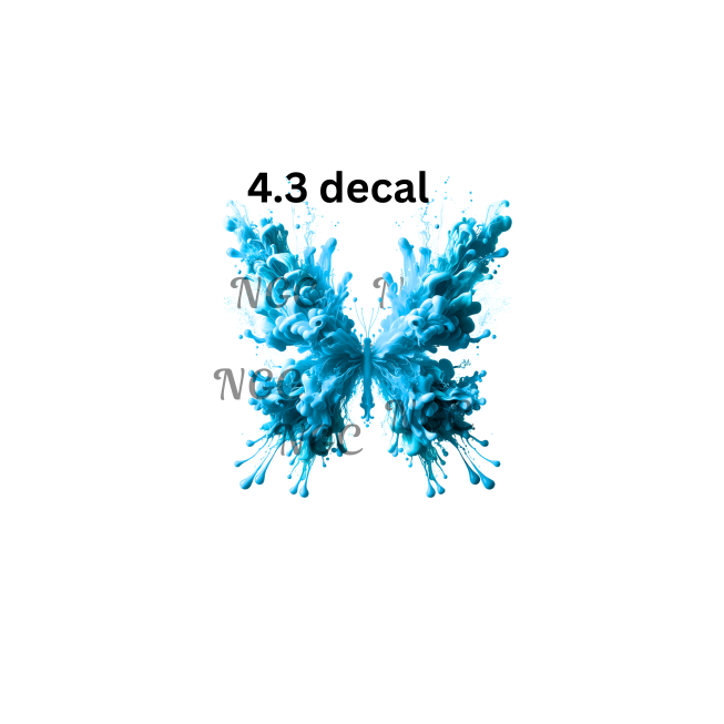 decal light blue smokey splatter butterfly