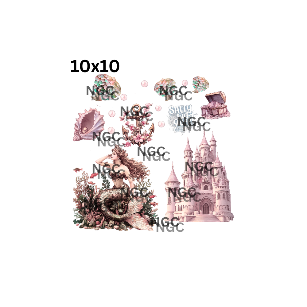 10x10 mermaid with castle