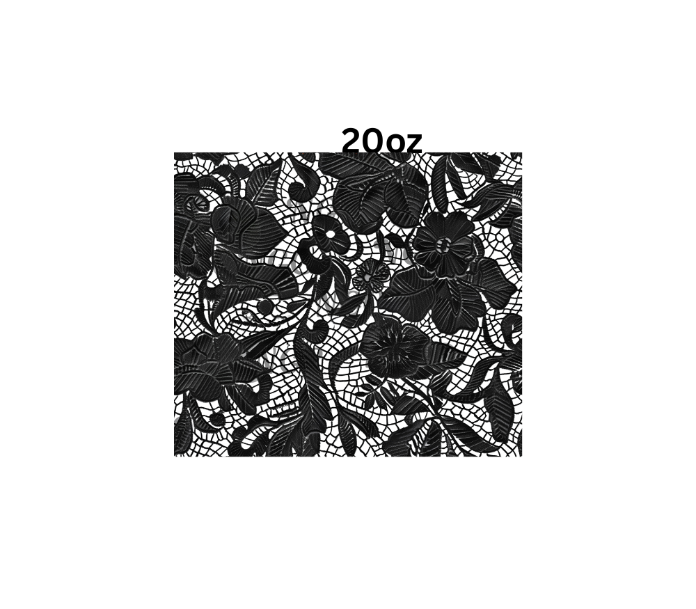 20oz black lace leaves