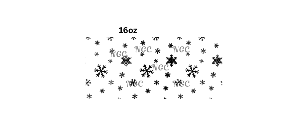 16oz snowflakes black