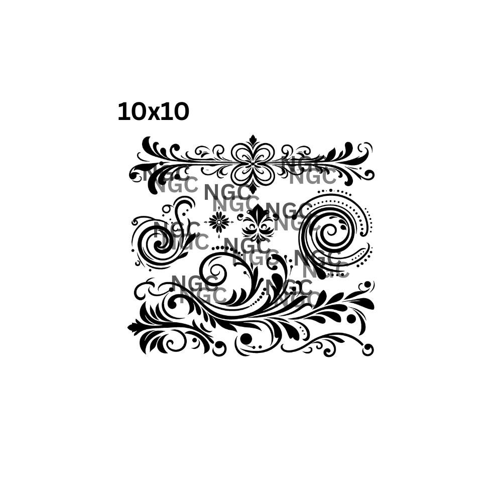 10x10 filigree outlines