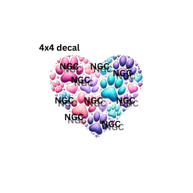 decal pastel color paw prints