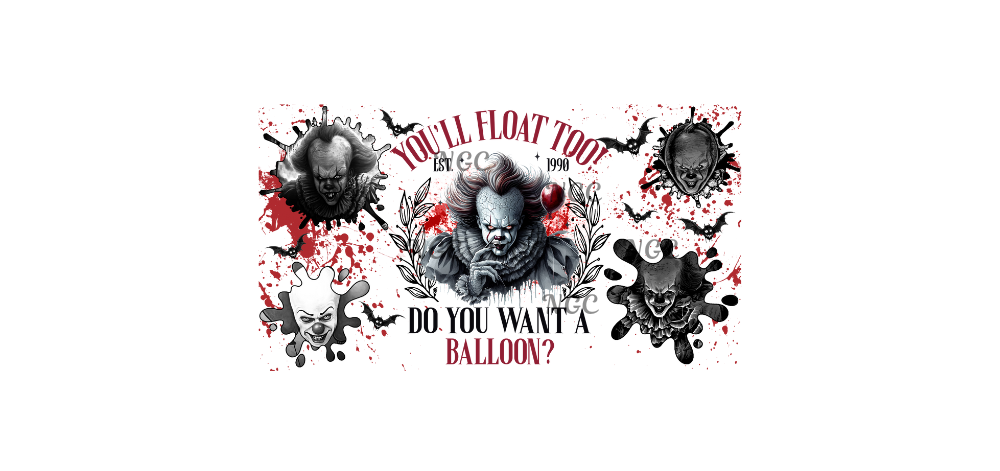 16 oz wrap pennywise halloween horror