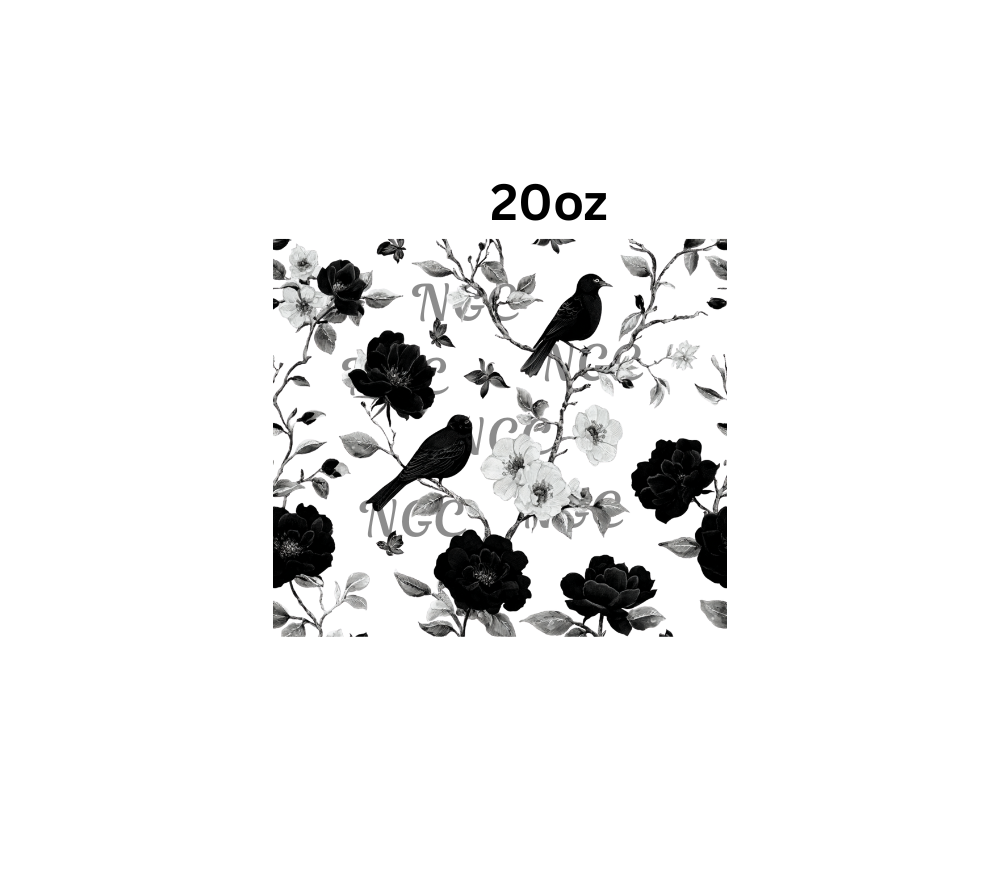 20oz birds with flowers