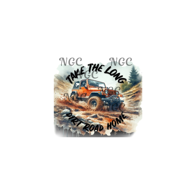 decal take the long dirt road Jeep