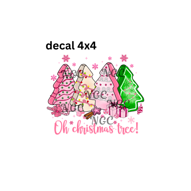 decal oh christmas tree snack cakes