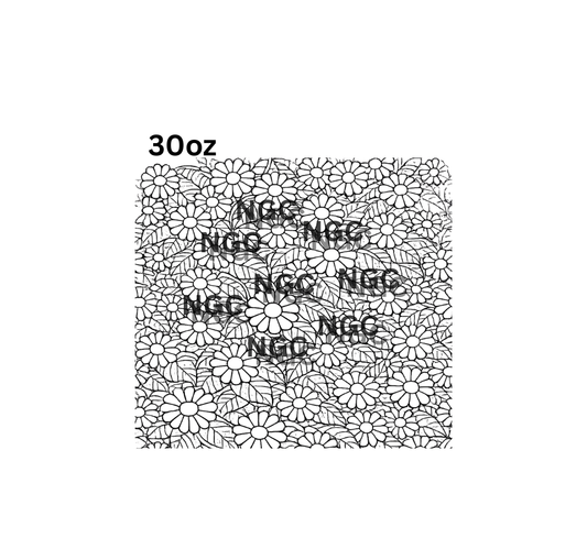 30oz daisies and leaves outlines