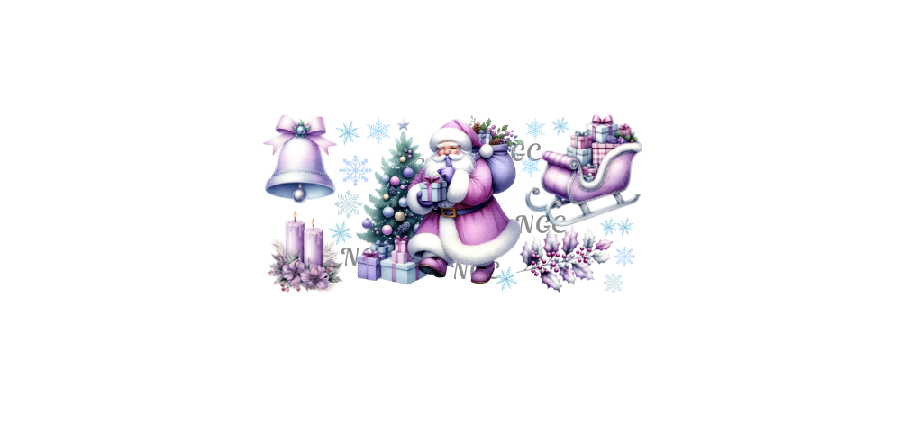 16oz purple santa with elements christmas