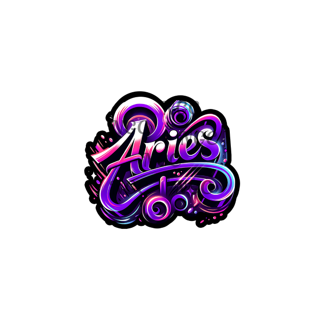 decal purple airbrush zodiac aries