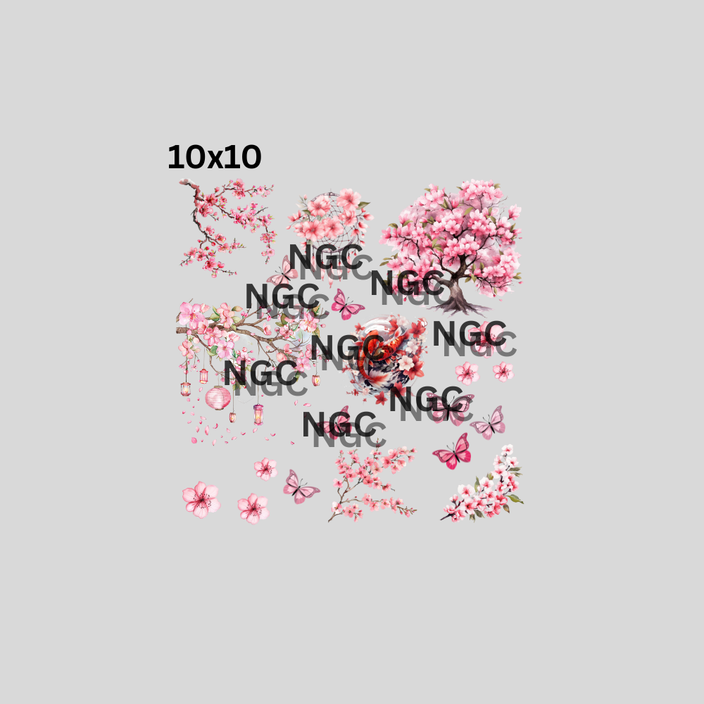 10x10 cherry blossoms elements