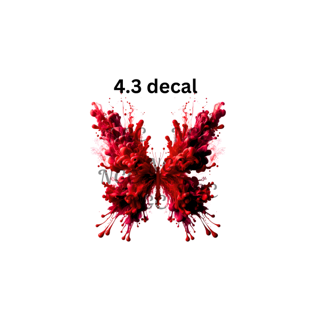 decal red smokey splatter butterfly