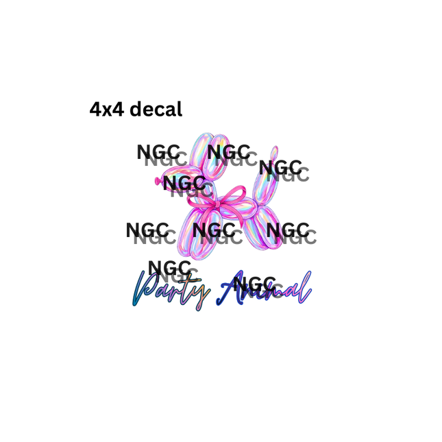decal party animal balloon