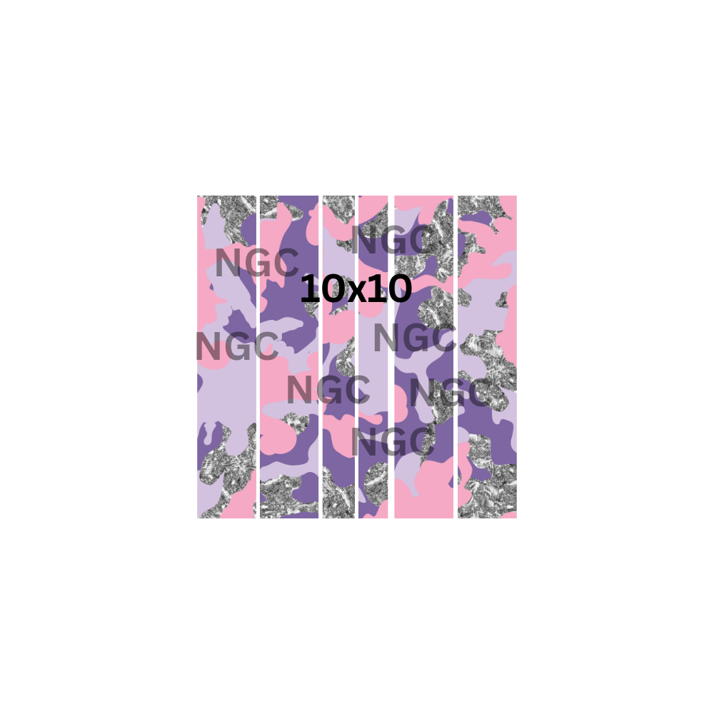 10x10 pink purple camo band sheet