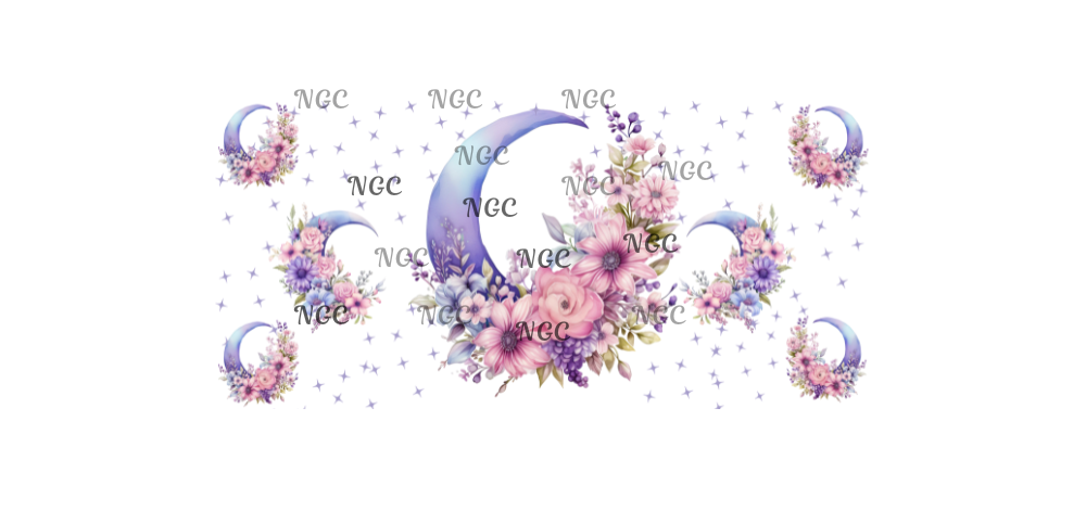 16oz wrap purple moon pink flowers