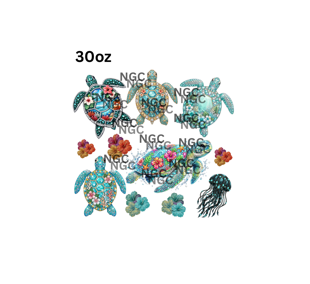 30oz rhinestone turtles
