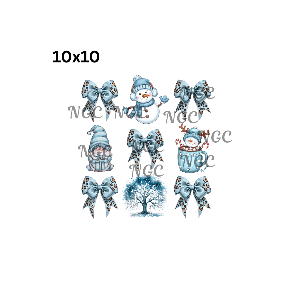 10x10 blue christmas